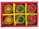 Desiner Clay Diwali Diyas (Candles)  WITH Wax - 6 pcs