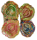 Desiner Clay Diwali Diyas (Candles) Design1 - 4 pcs