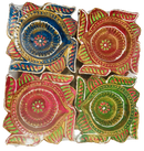 Desiner Clay Diwali Diyas (Candles) - Design4 - 4 pcs